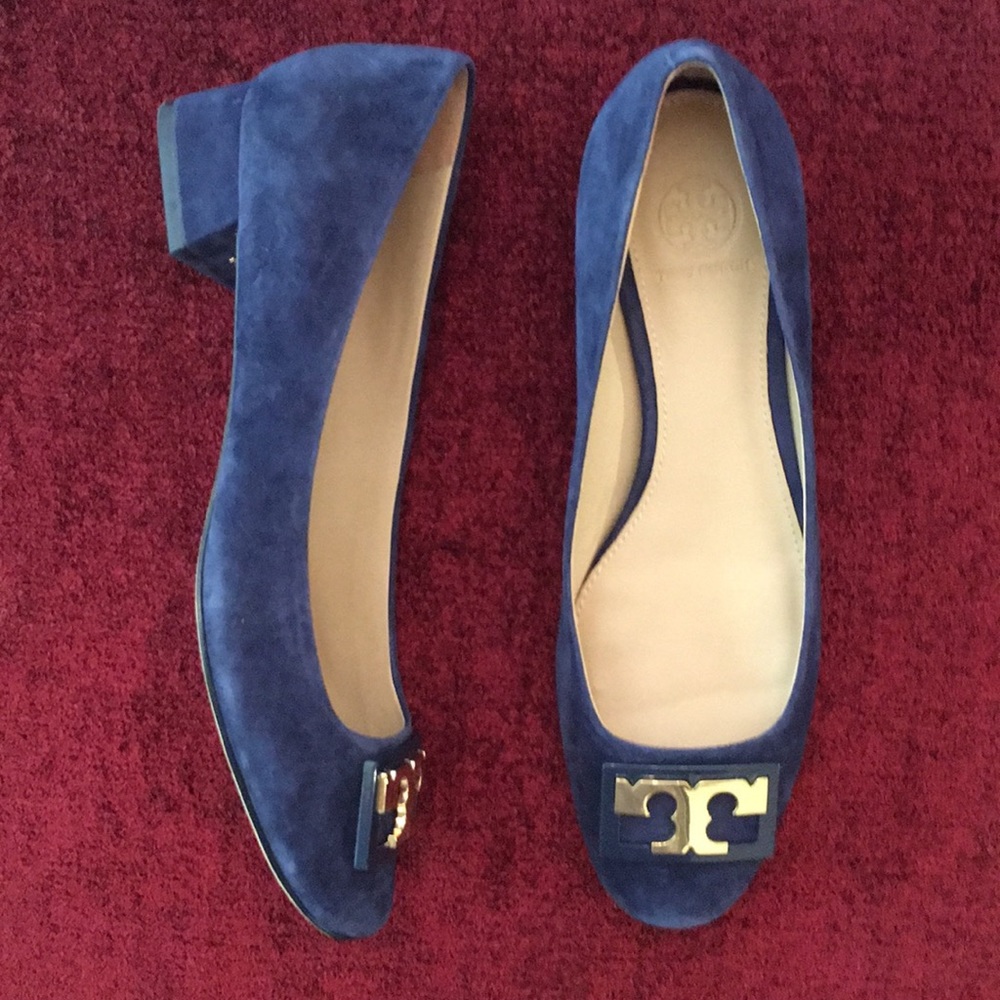 Tory Burch GiGi Royal Navy Suede Pump Size 8